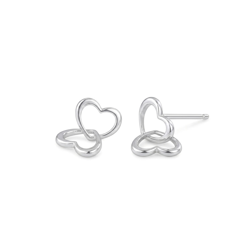 Aretes Corazones Colgantes Plata 925