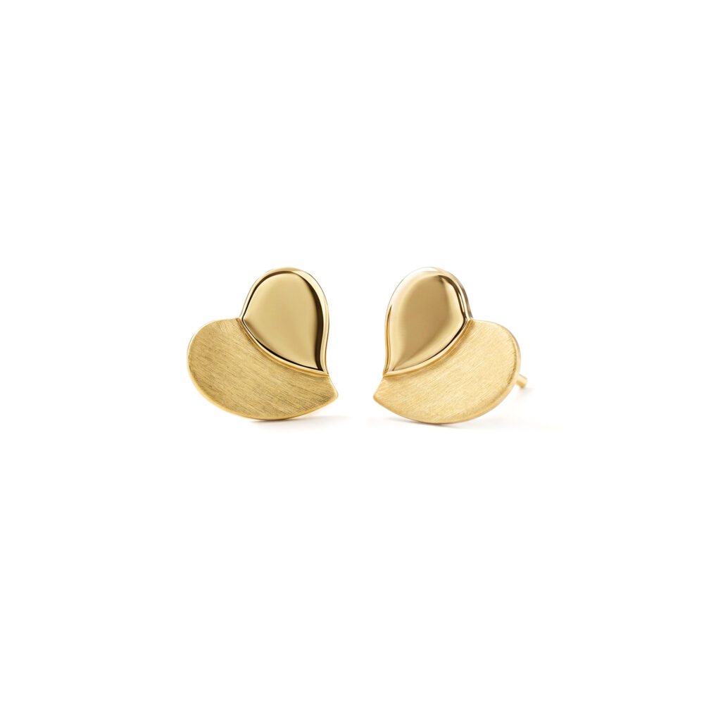 Aretes Corazón Diamantado Oro 18k