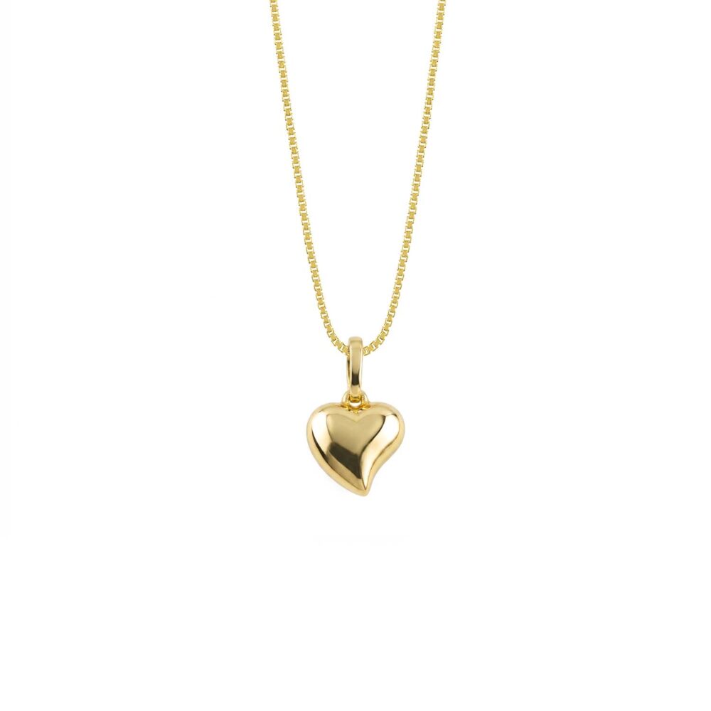 Collar Corazón Lado Oro 18K