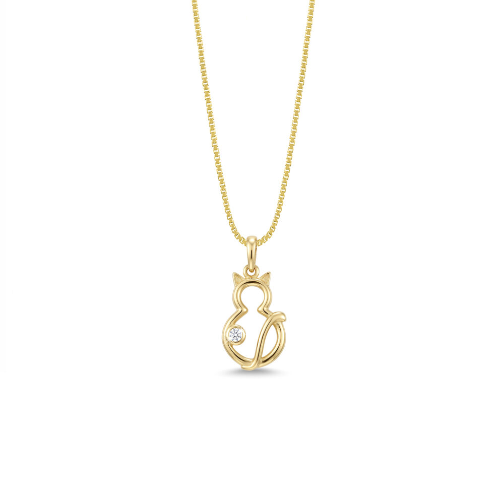 Collar  Gato Oro 18k