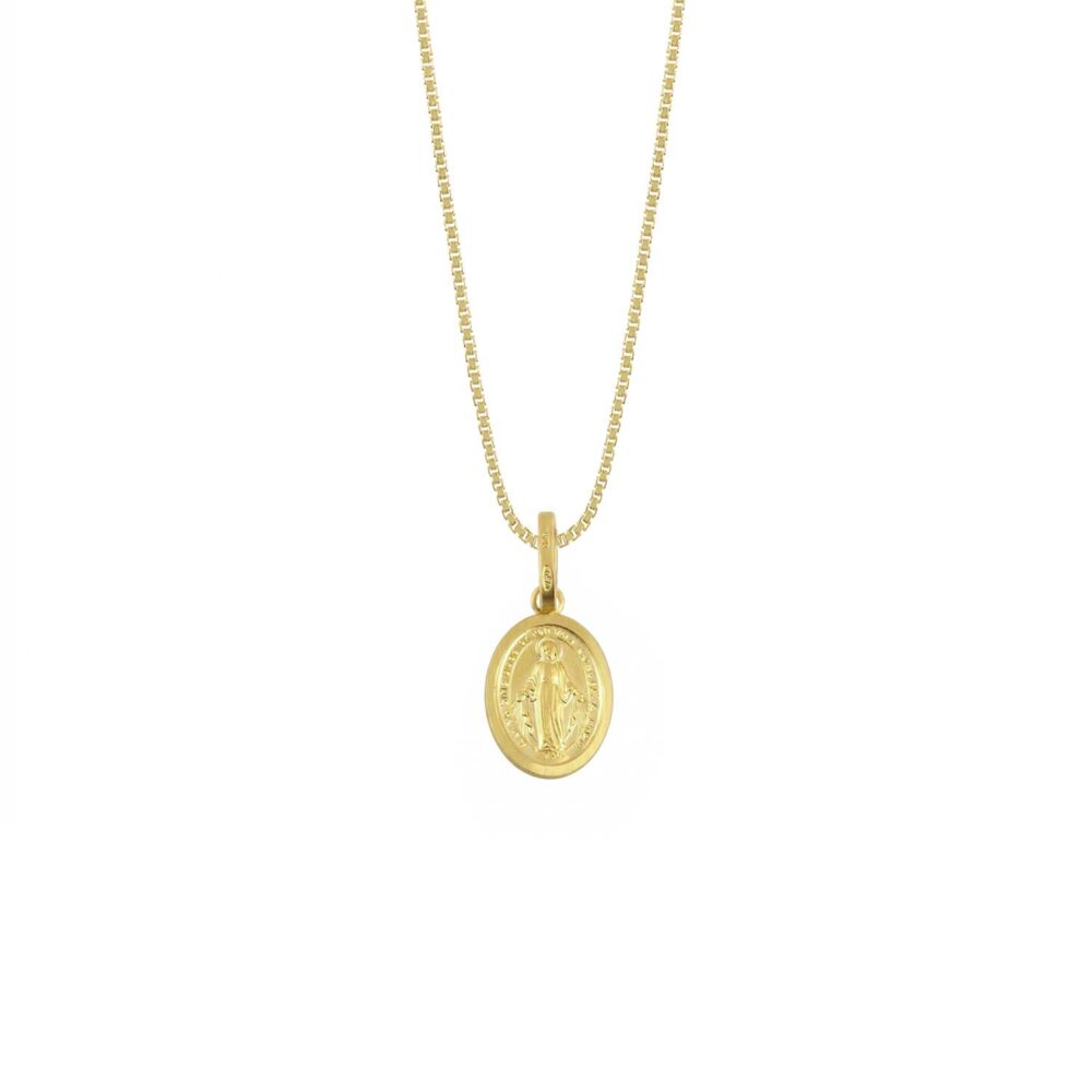 Collar Virgen Milagrosa Oro 18K