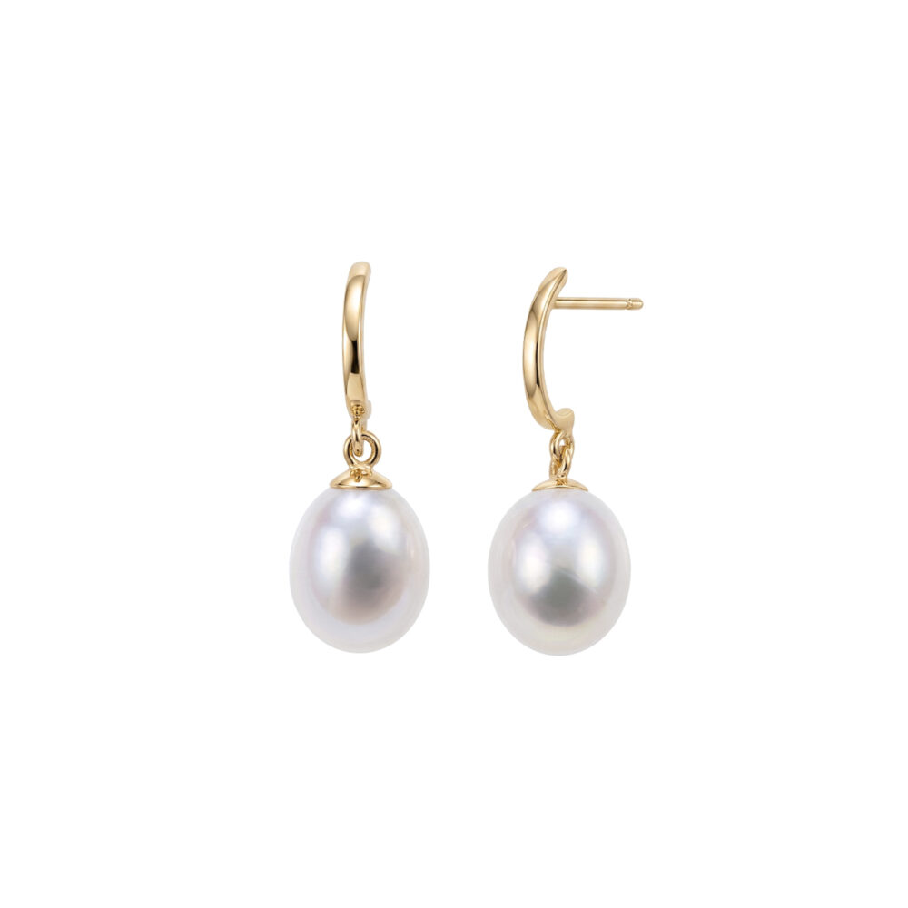 Aretes de Oro 18K Con Perla
