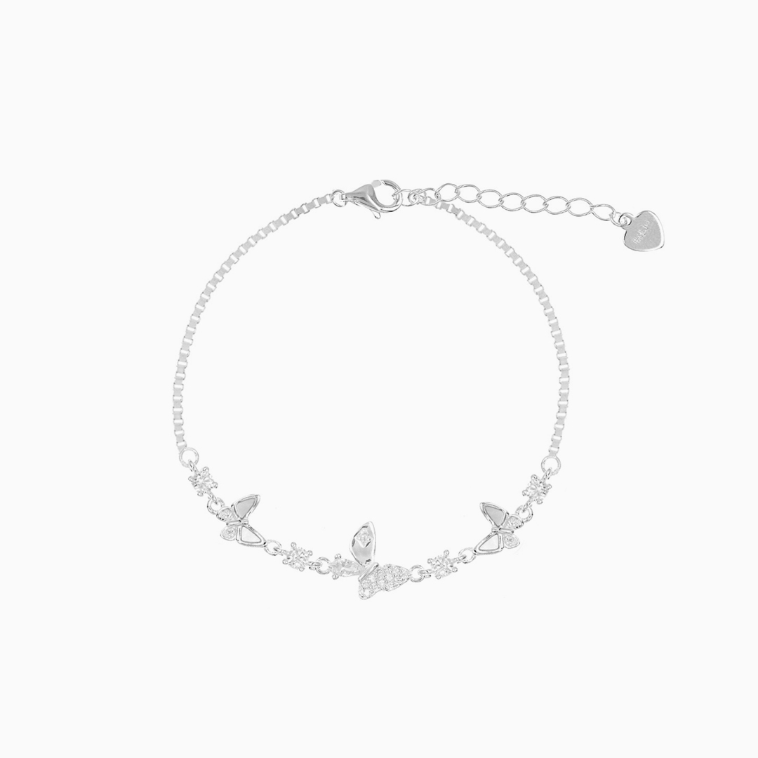 Pulsera tres mariposas plata 925