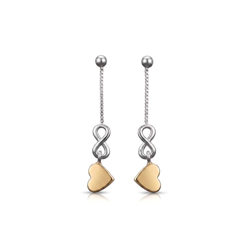 Aretes Corazón Infinito OroPlata
