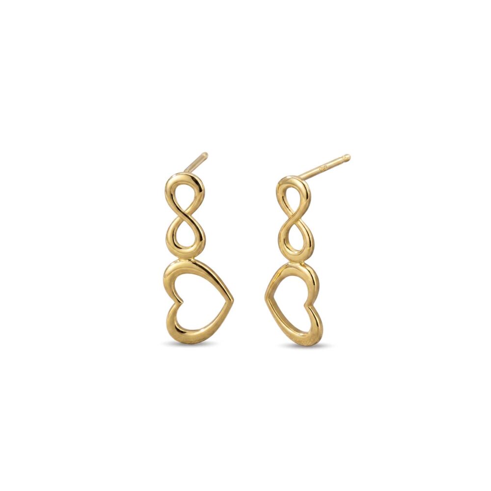 Aretes Corazón GoldenSilver Plata 925