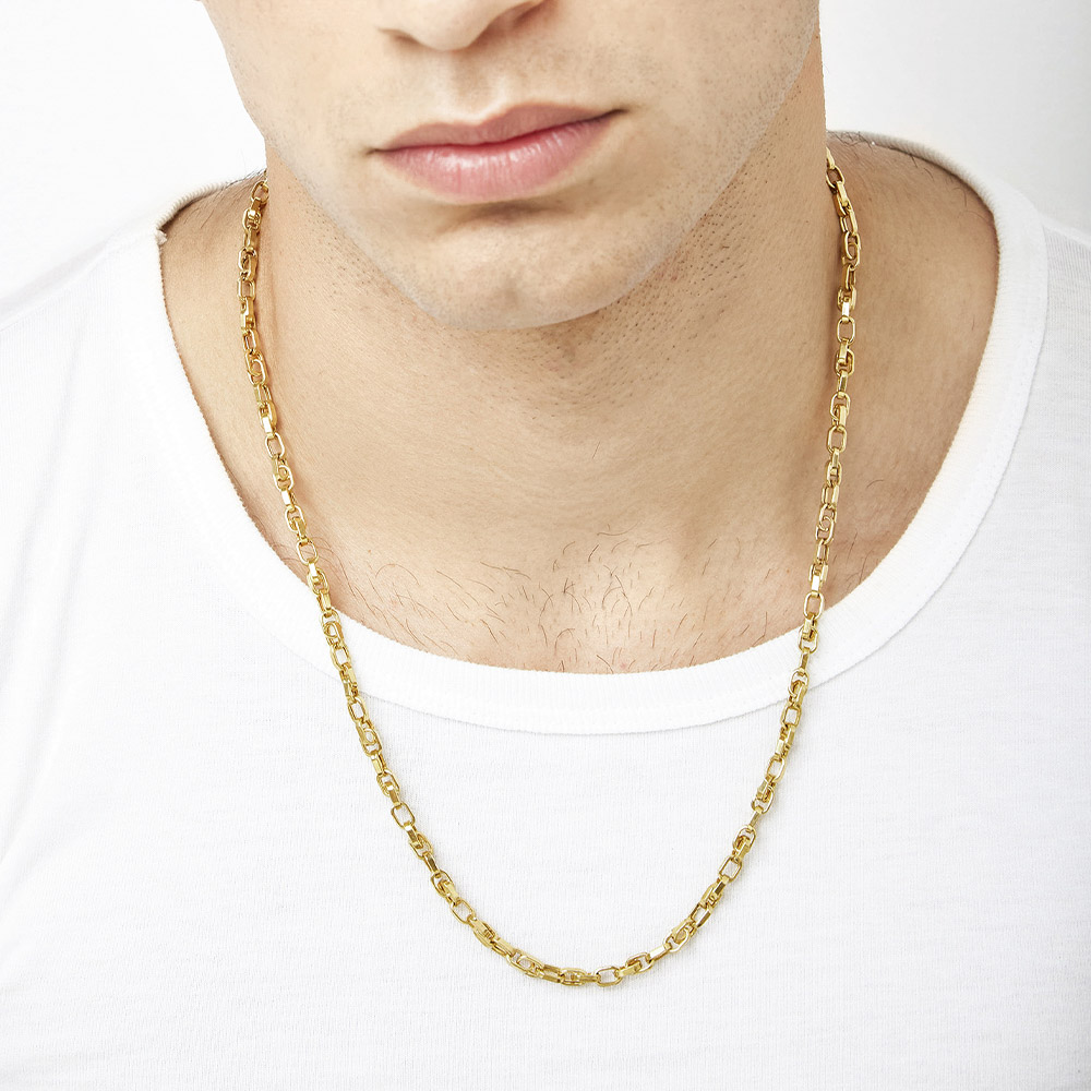 - Cadena Longata Hombre Oro 18K