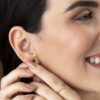 - Aretes Fijo Zafiro Oro 18K