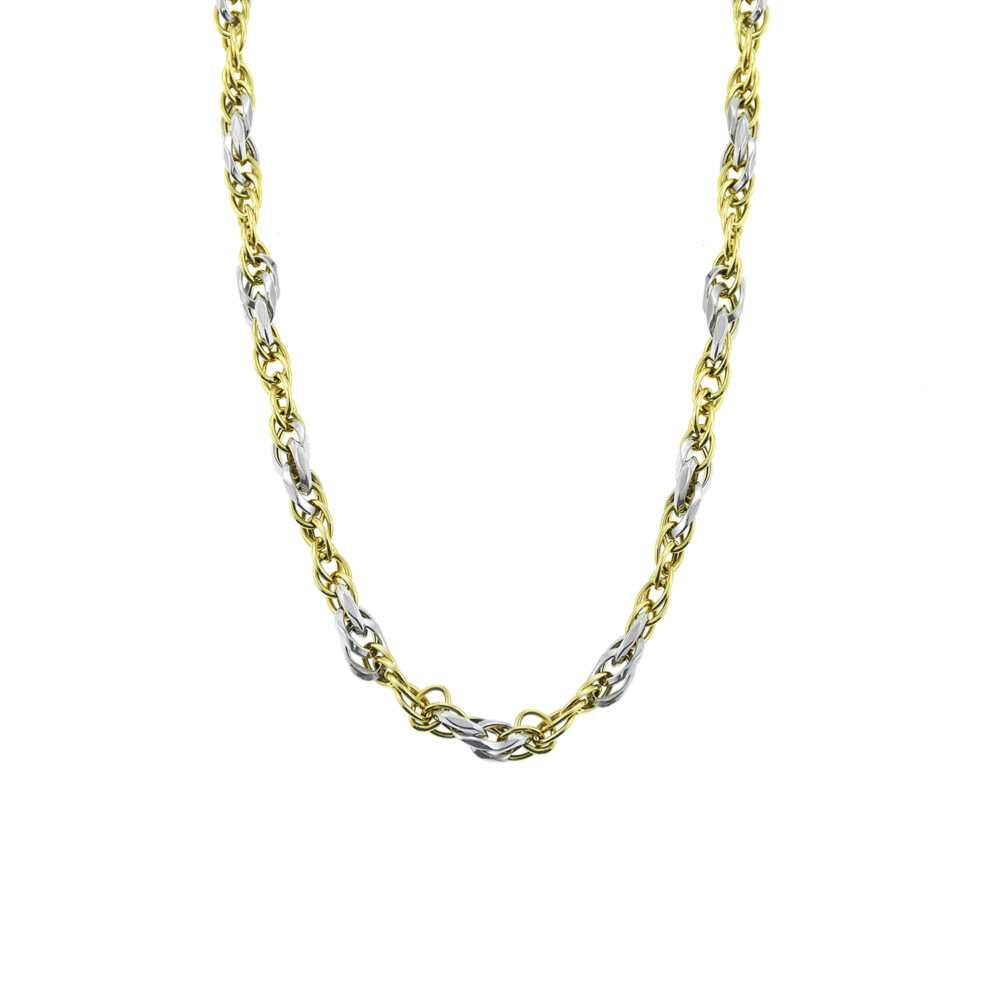 Collar Ovales 2 Colores Oro 18k