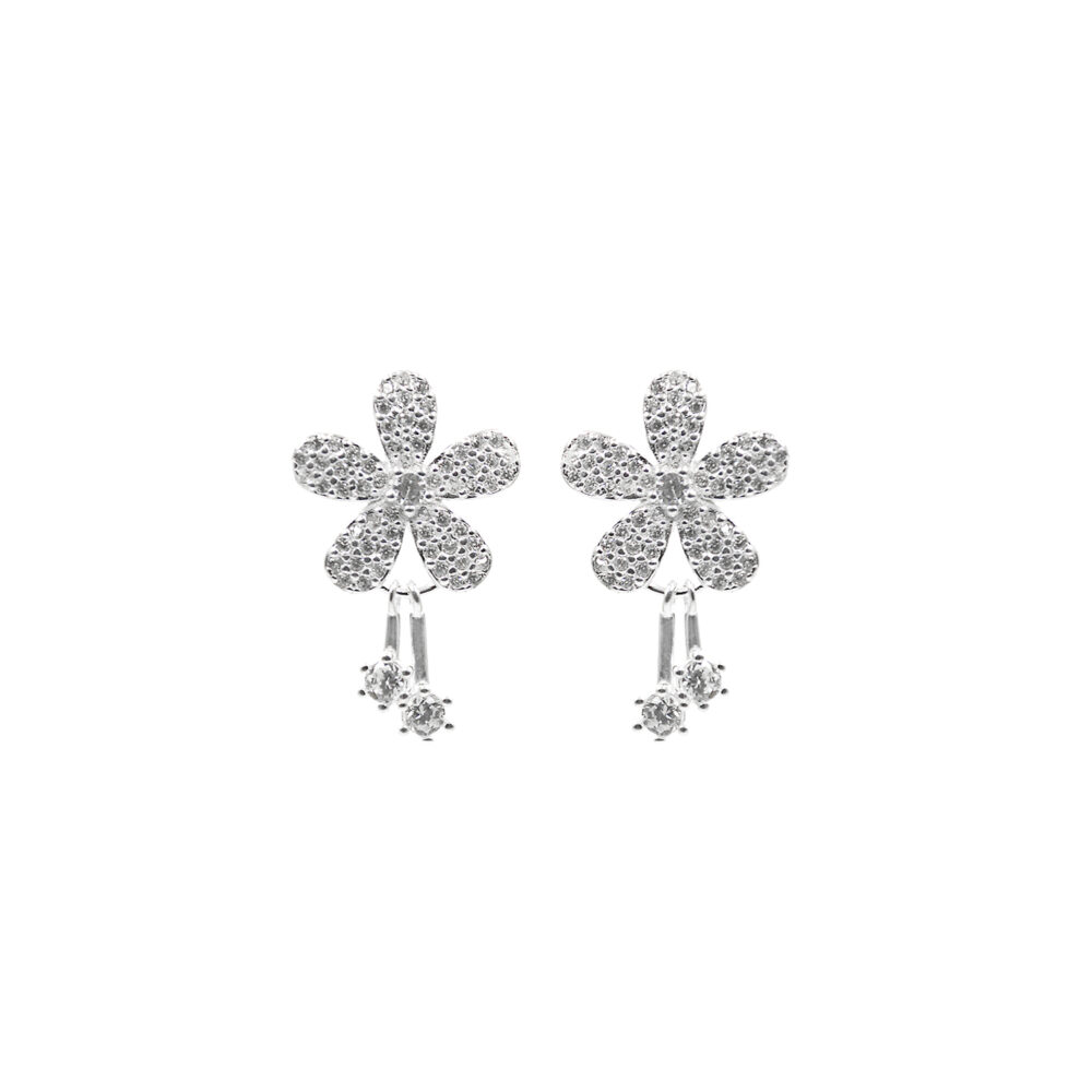 Aretes Flor Luminosa Plata 925
