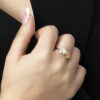 - Anillo 3 Flores Casual Oro 18K