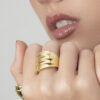 - Anillo Statement Calada Oro 18K
