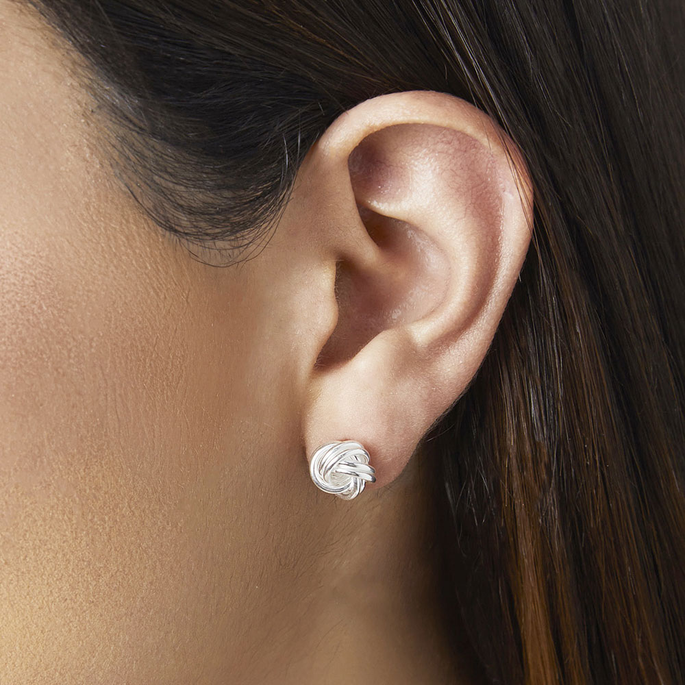 - Aretes Nudo Plata 925