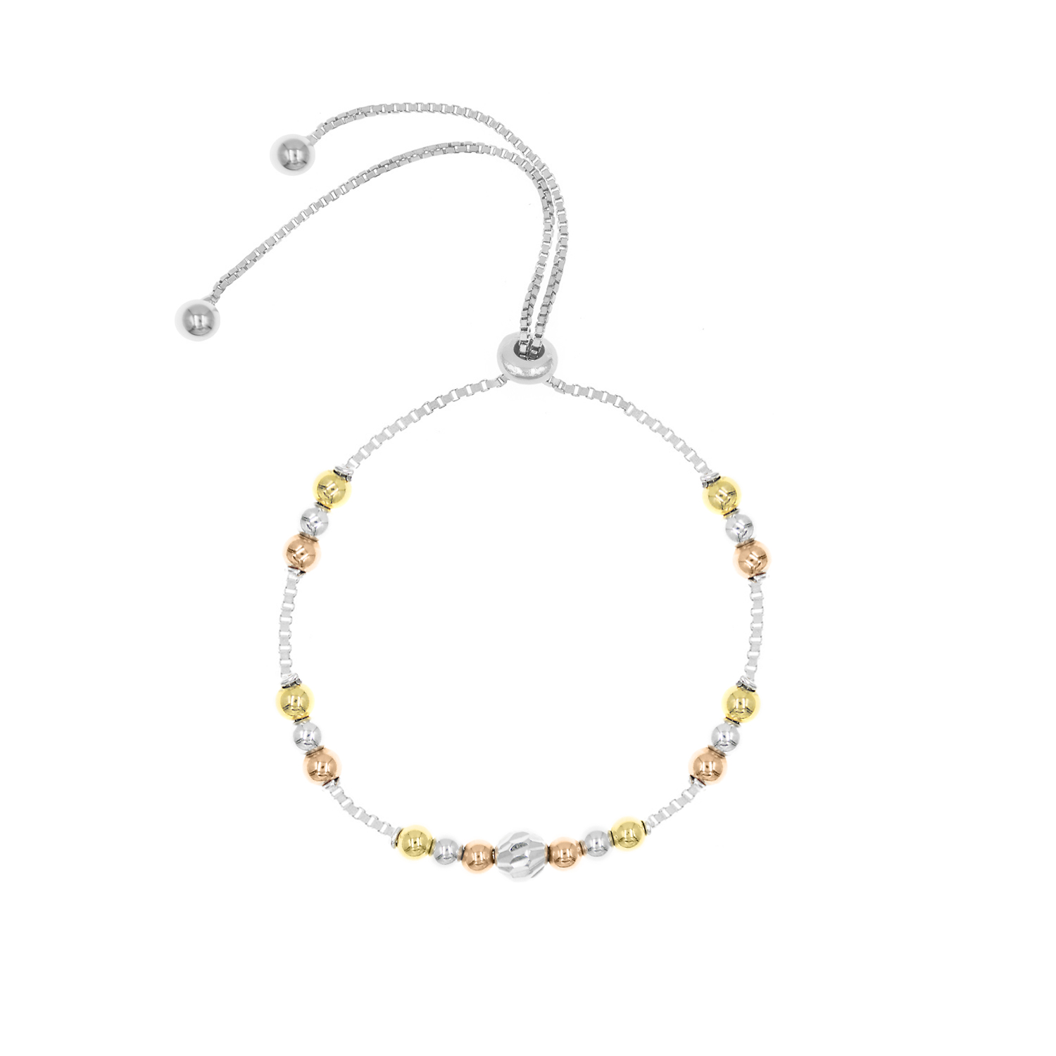 - Pulsera Bolitas Tres Colores Goldensilver