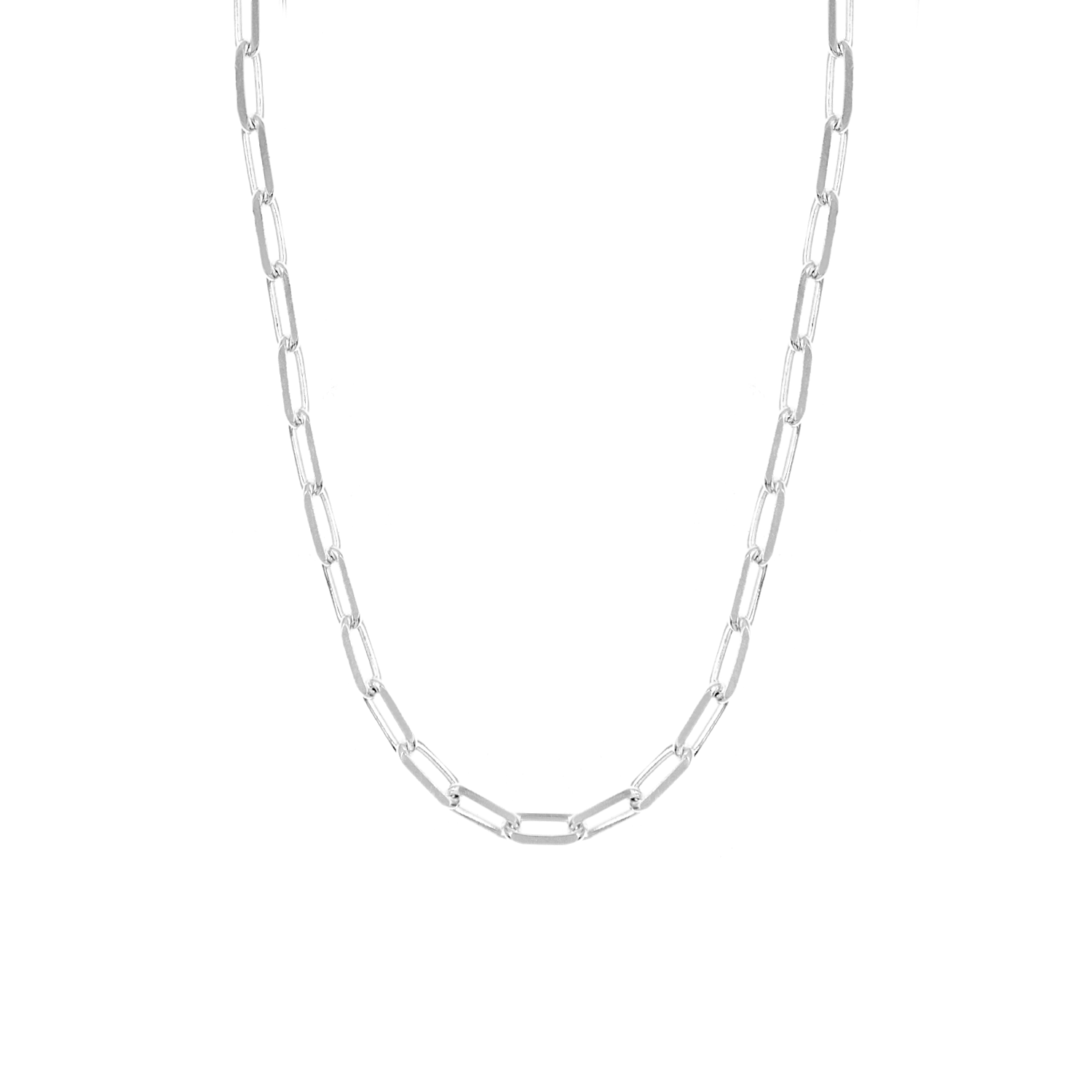 - Cadena Paperclip Plata 925 Hombre