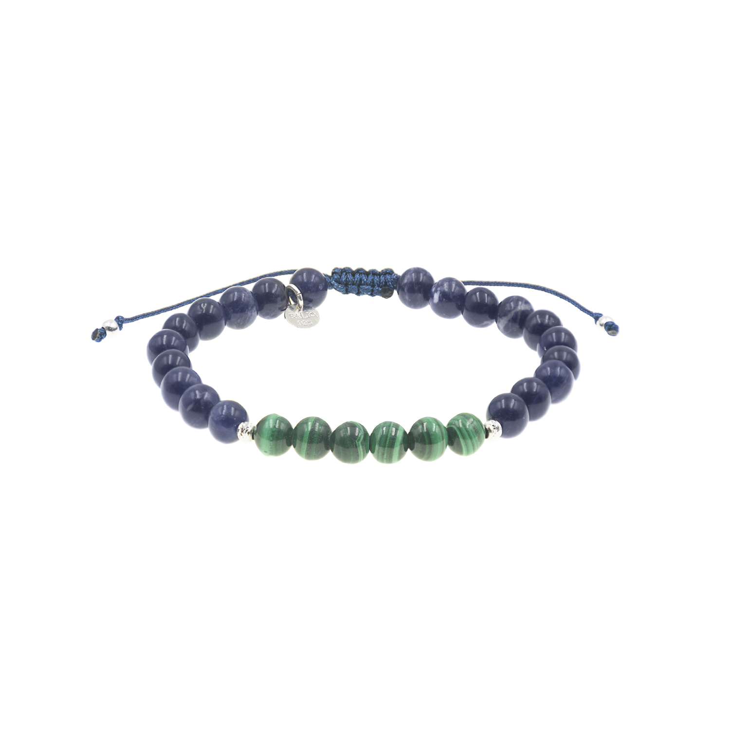 - Pulsera Sodalita y Malaquita Plata 925 Hombre