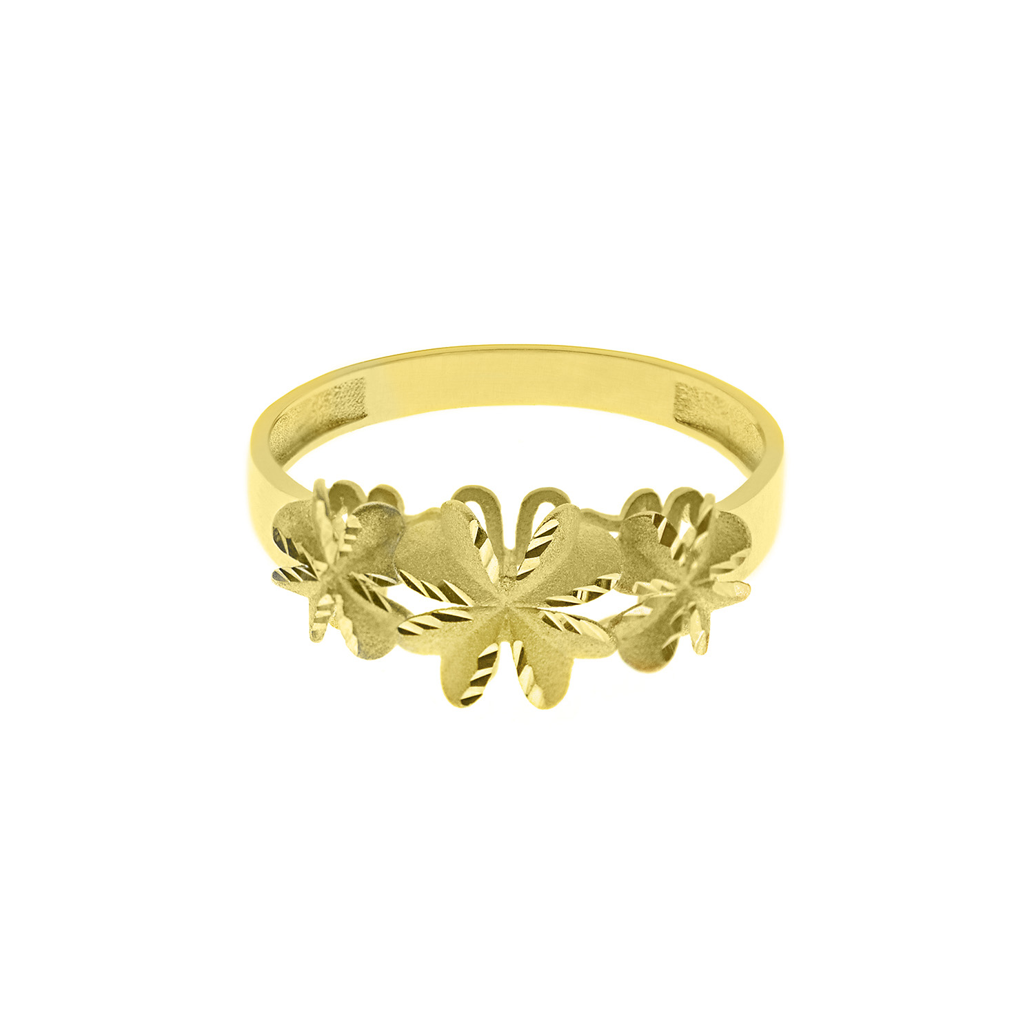 - Anillo 3 Flores Oro 18K