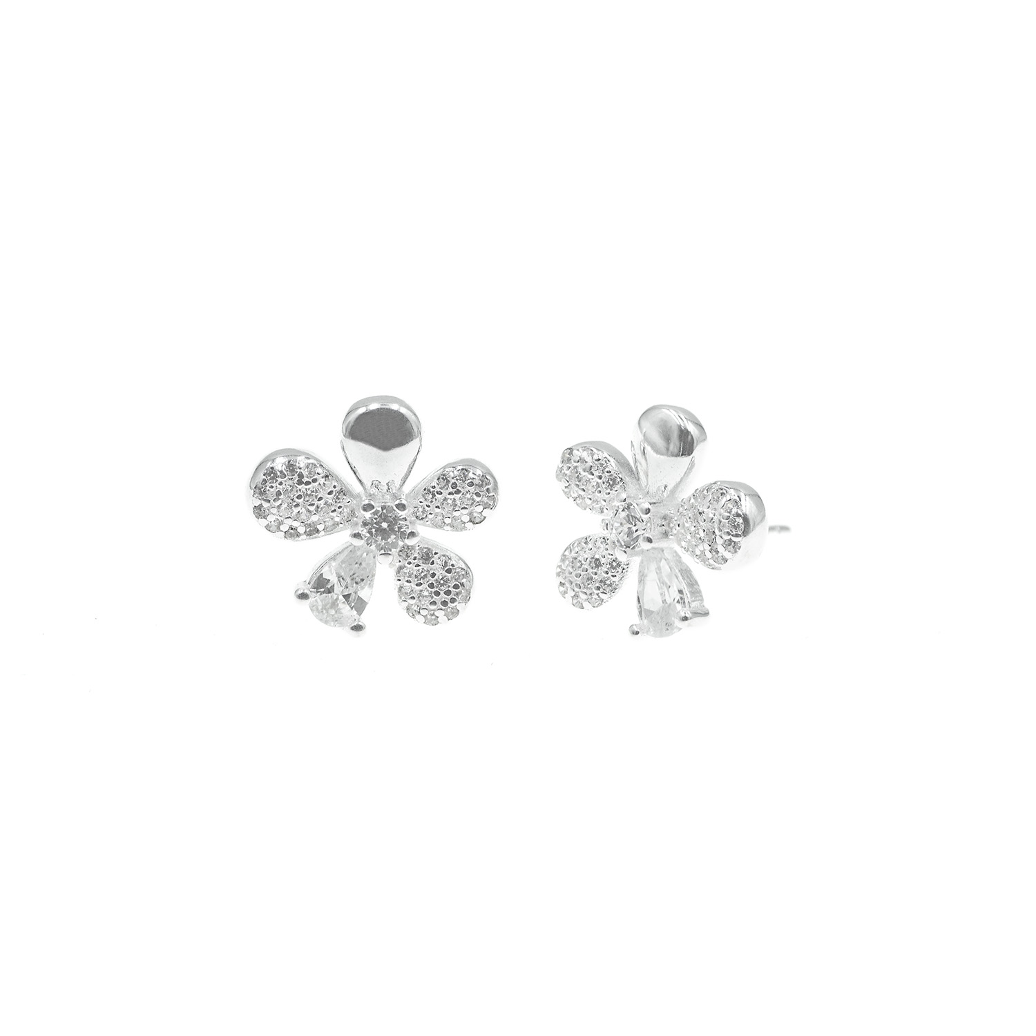 - Aretes Flor Plata 925