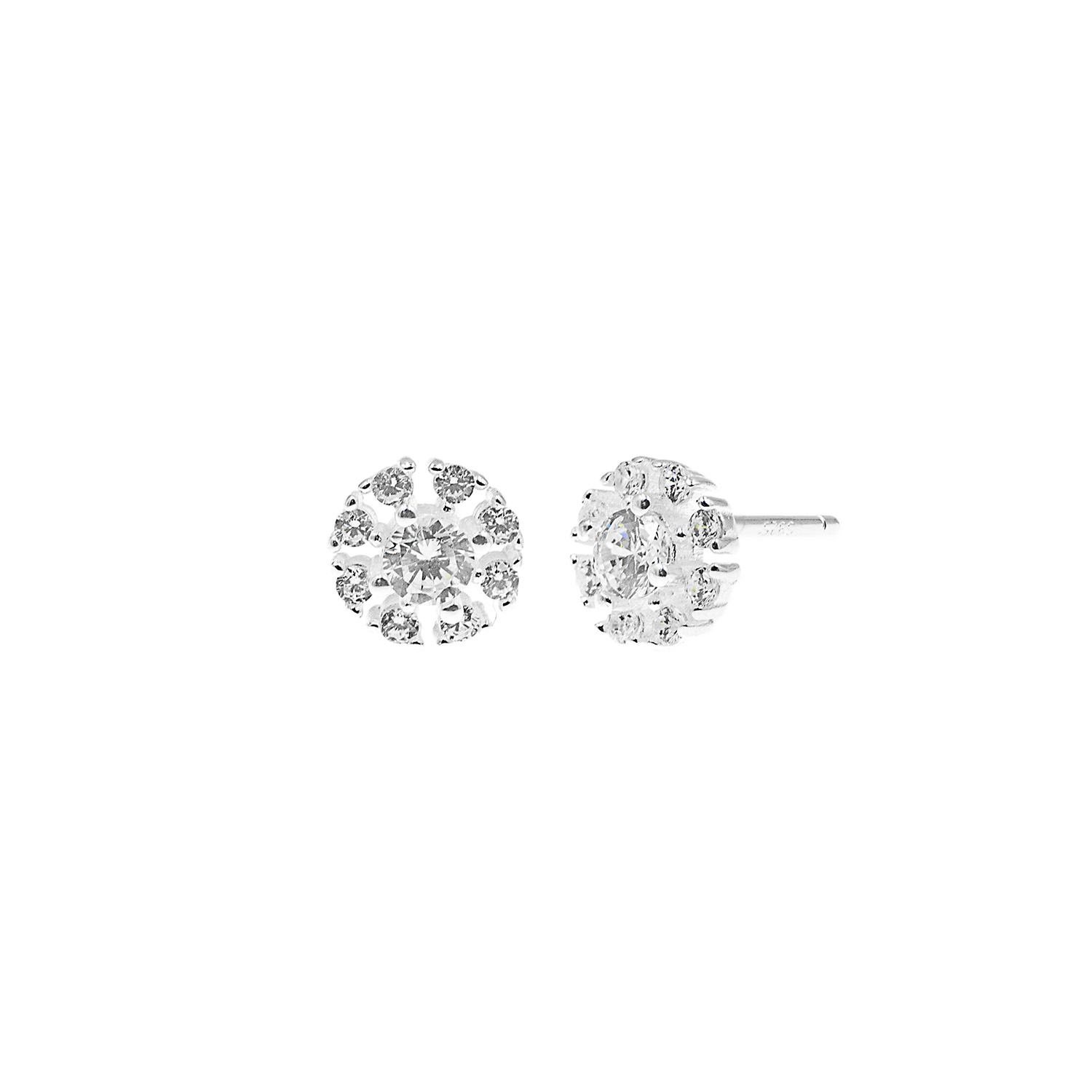 - Aretes Roseta Redondo Plata 925