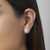 - Aretes Roseta Ovalado Plata 925
