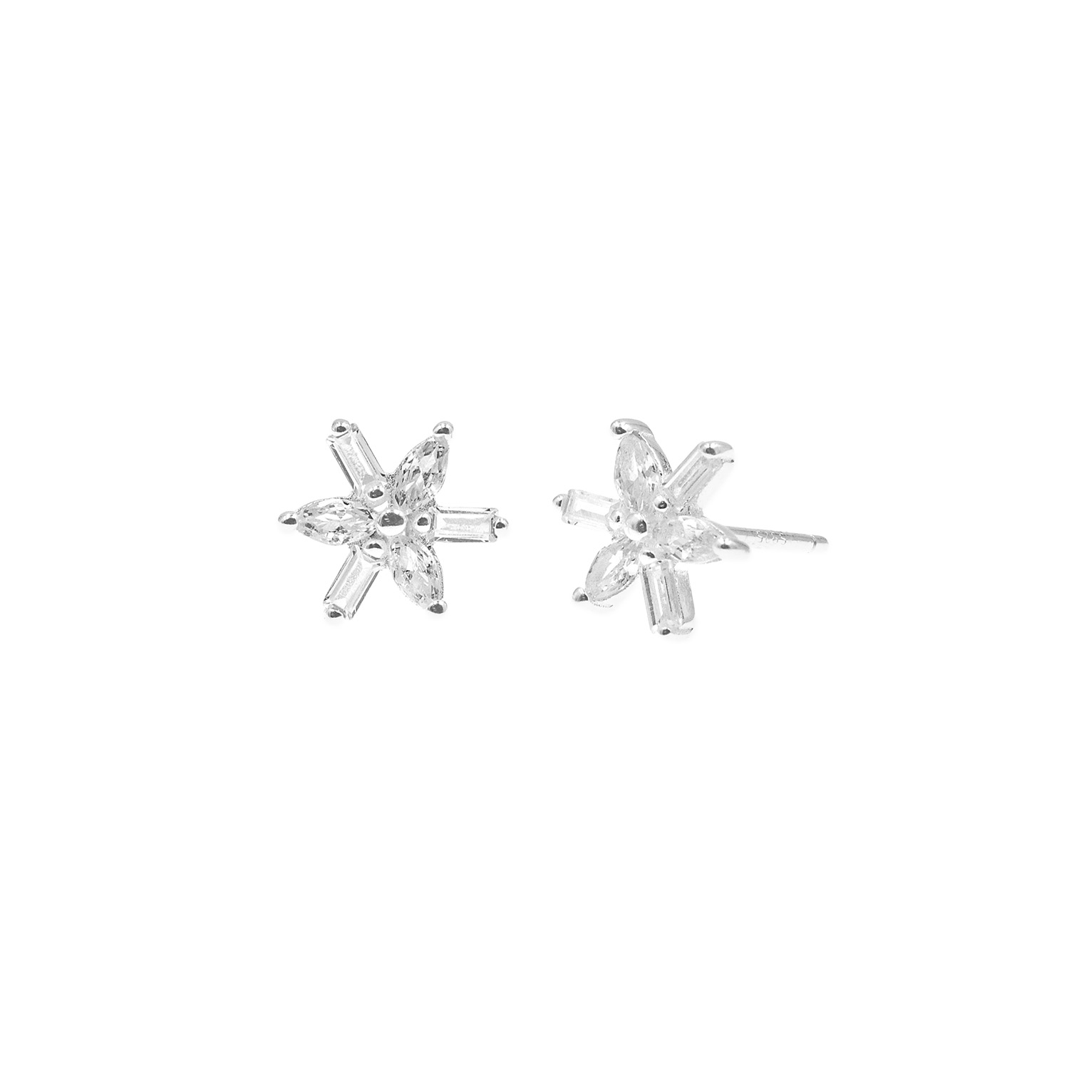 - Aretes Flor Plata 925