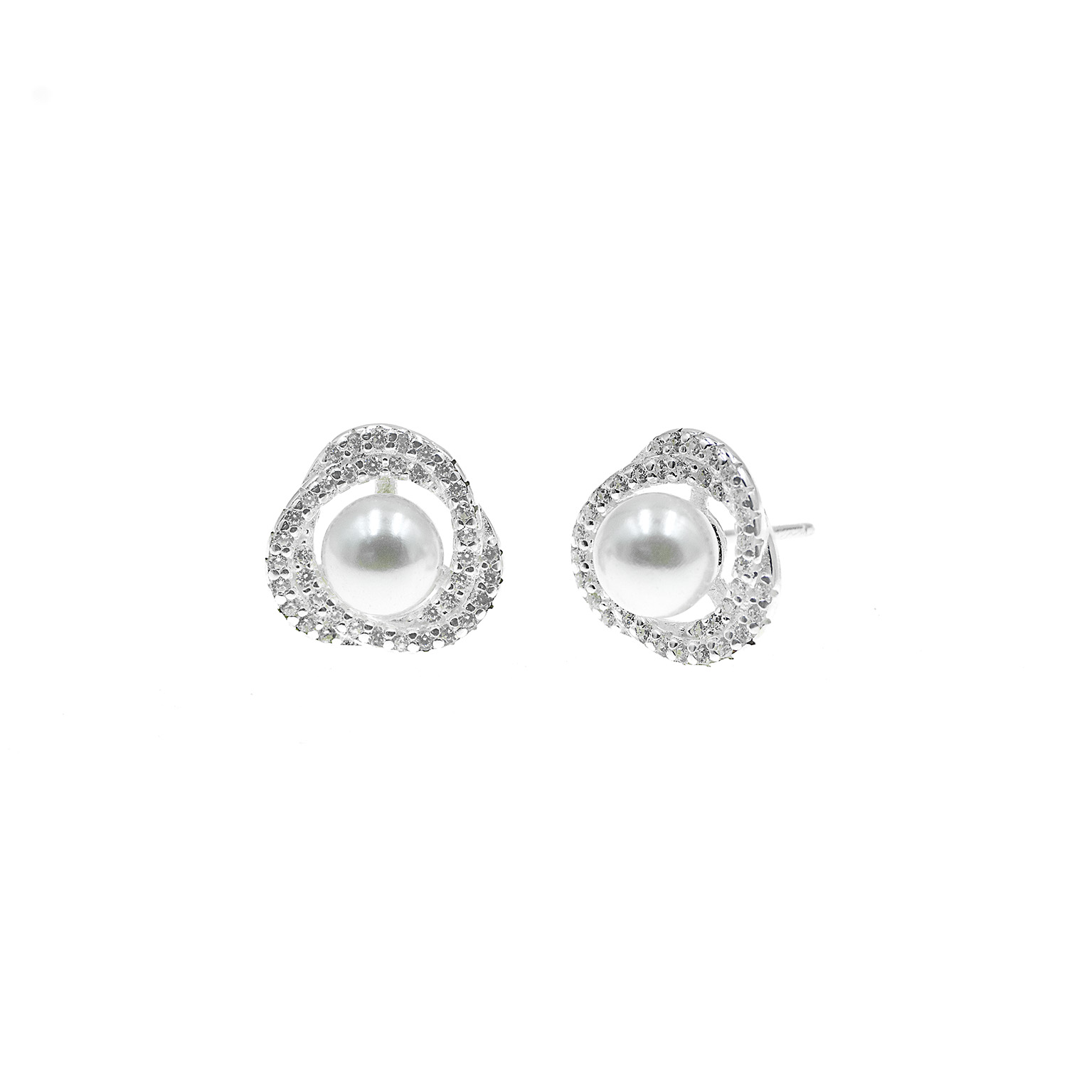 Aretes Nudo Plata 925 & Perlas