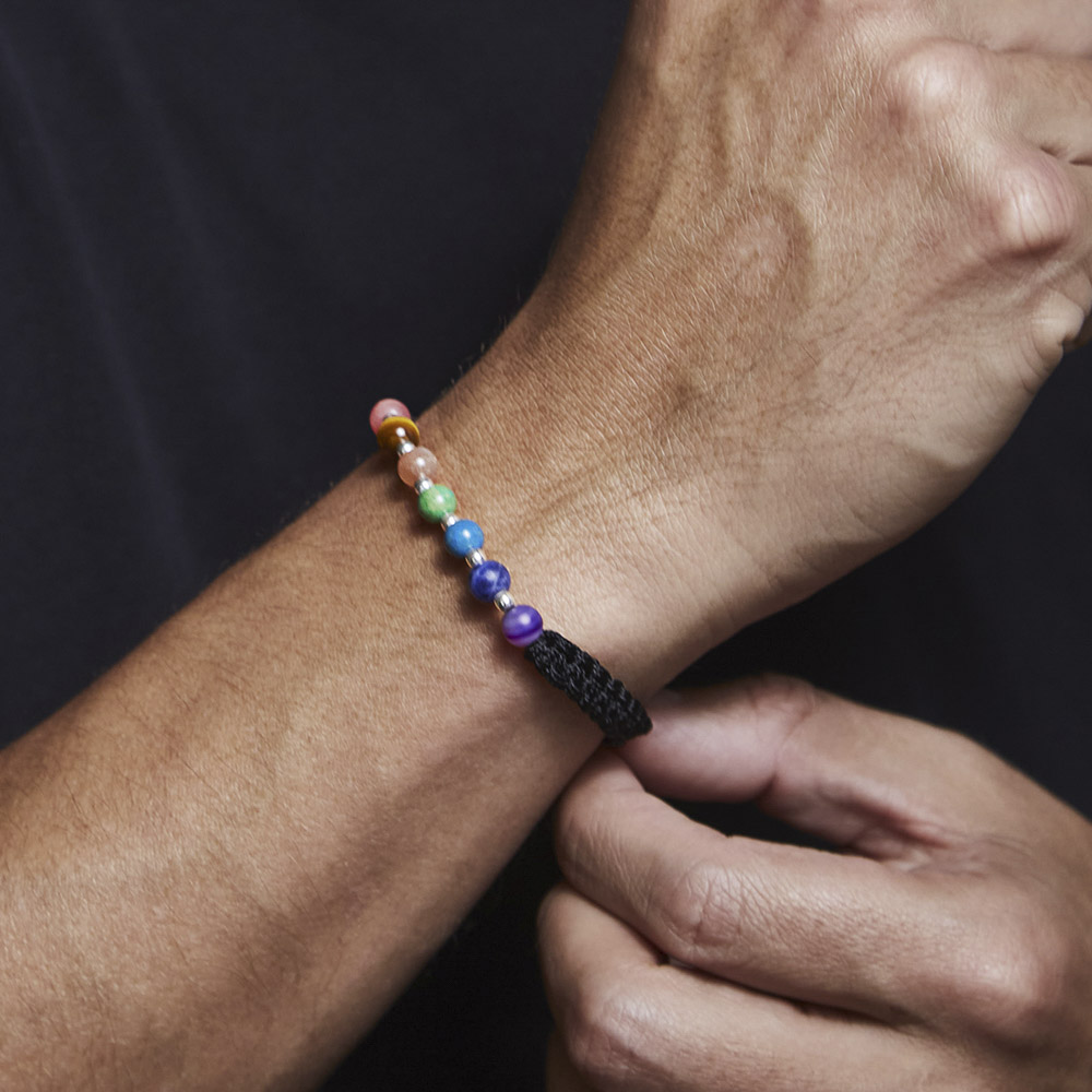 - Pulsera 7 Chakras Plata 925 Hombre