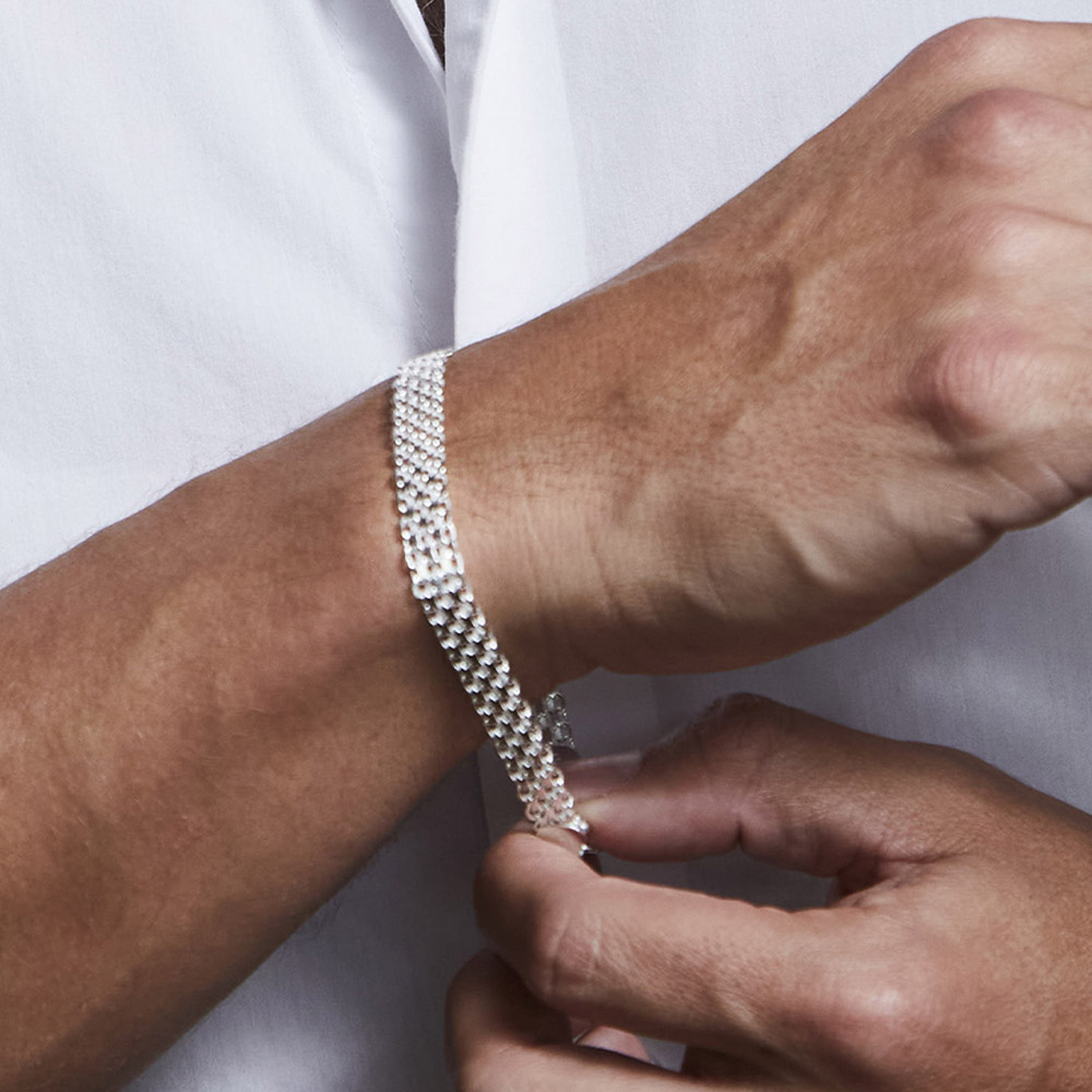 - Pulsera Bismark Doble Plata 925 Hombre