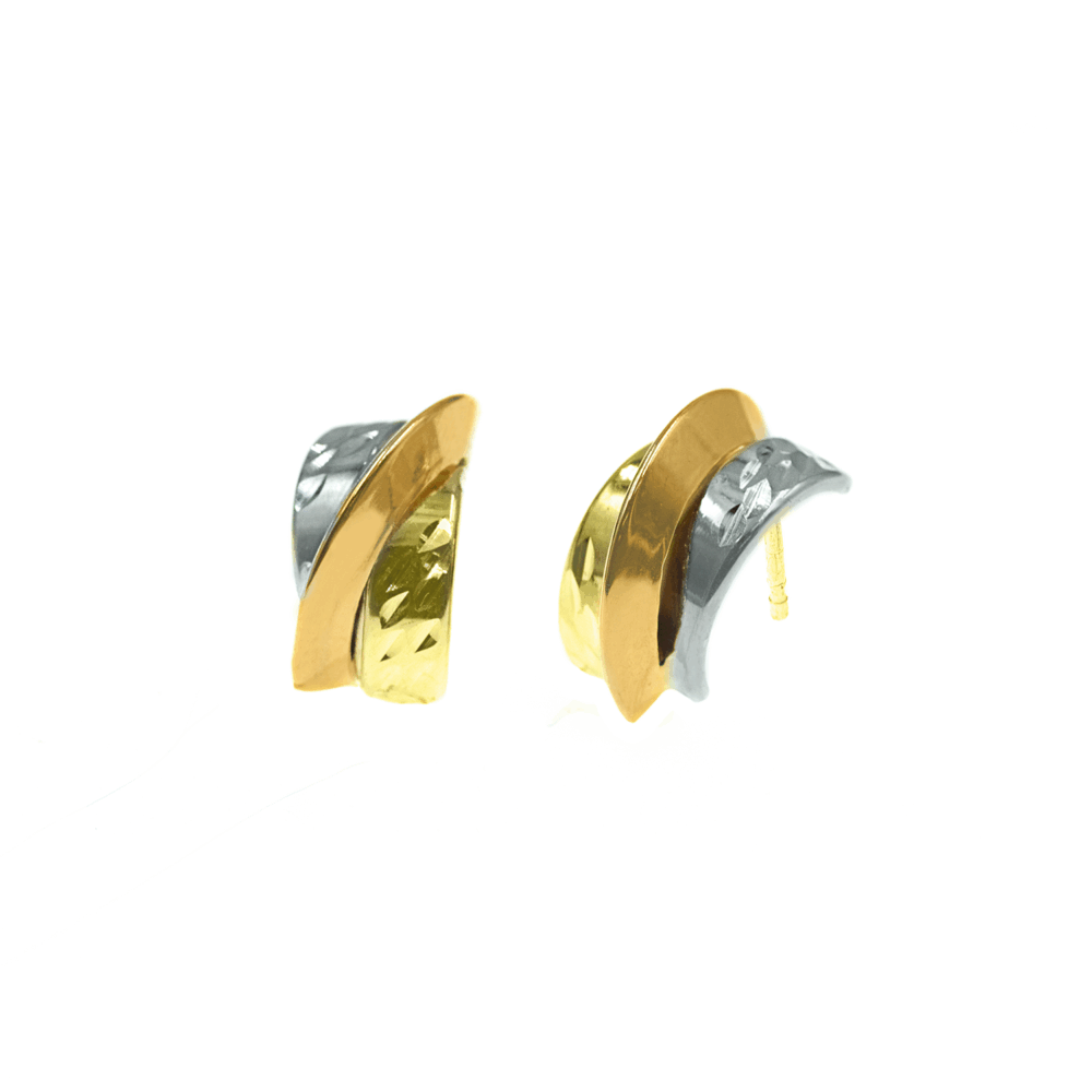 Aretes tres colores Oro 18K