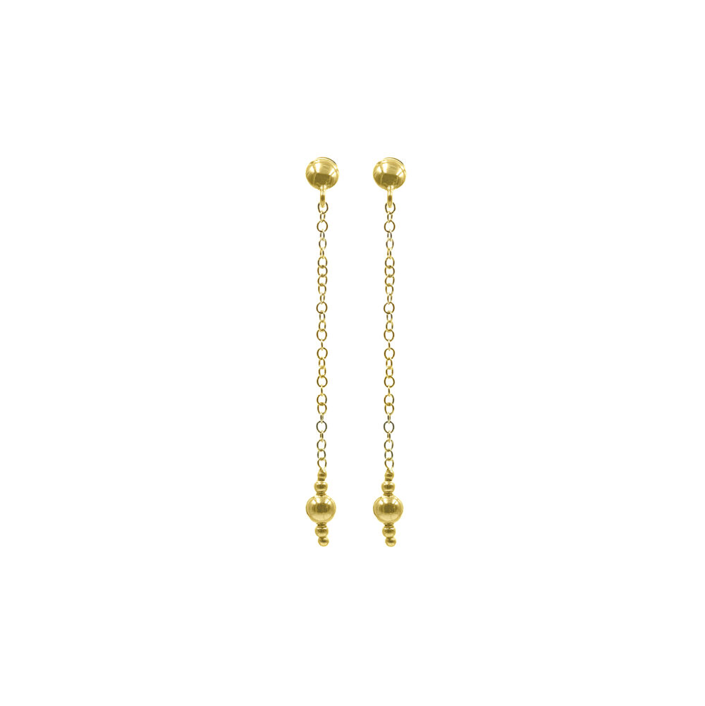 Aretes Bolita Oro 18K