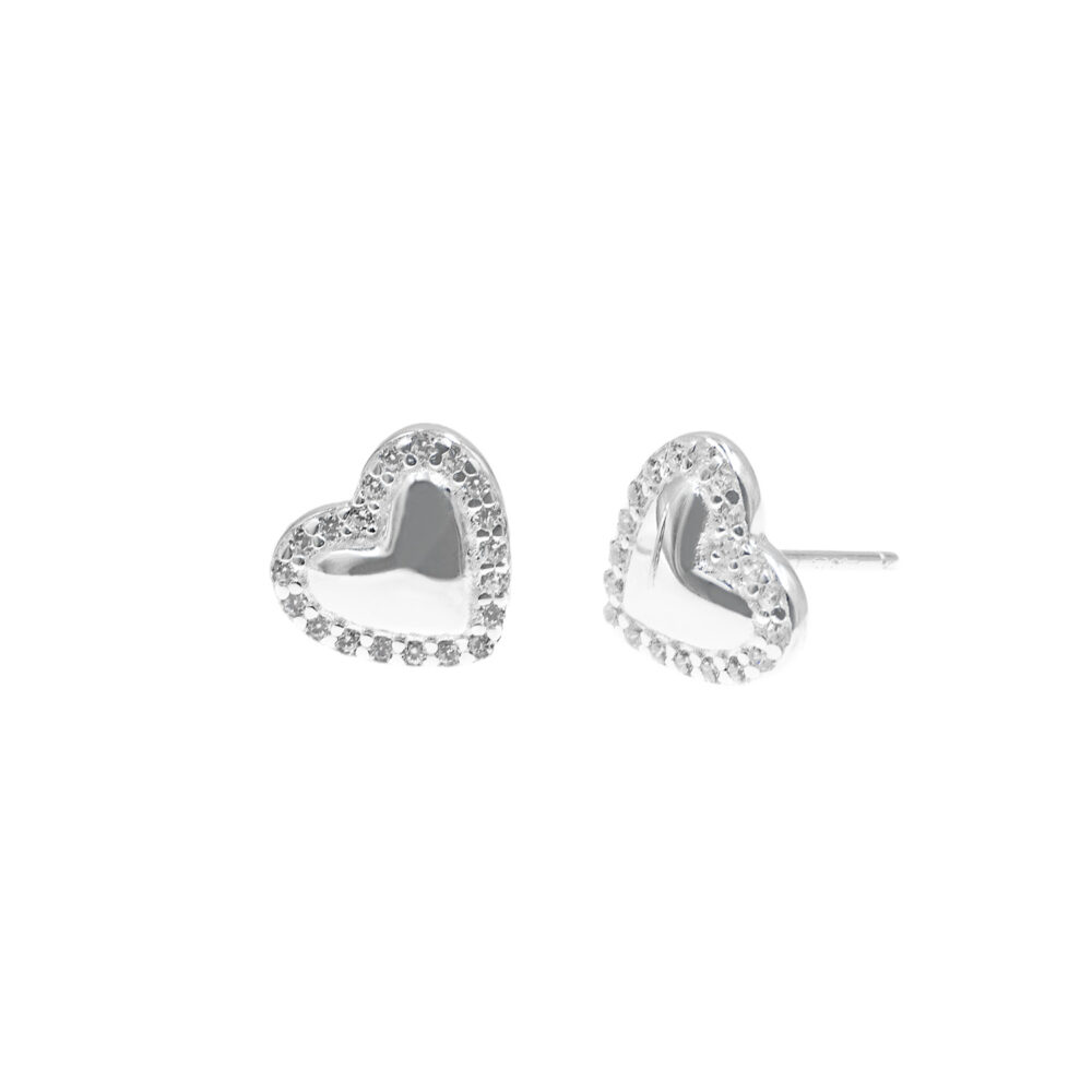 Aretes Corazón Plata 925