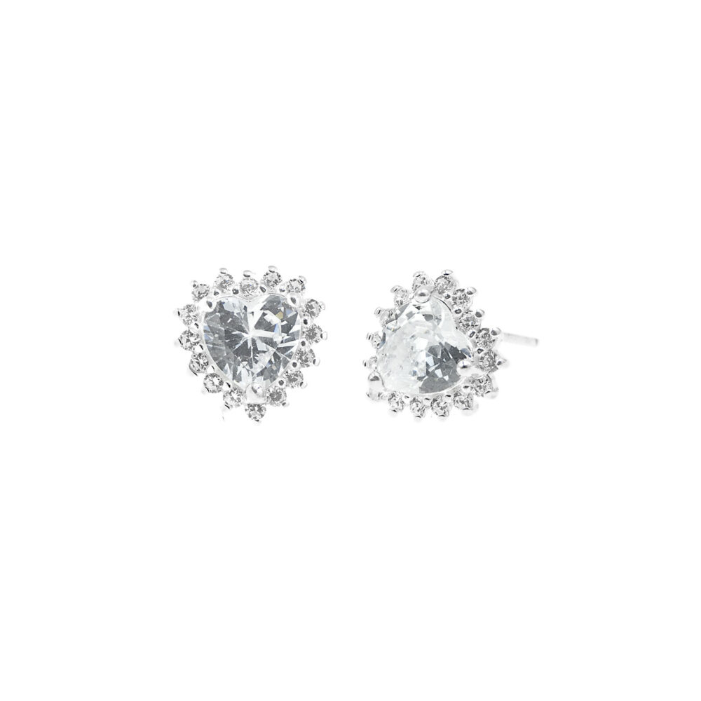Aretes Roseta Corazón Plata 925