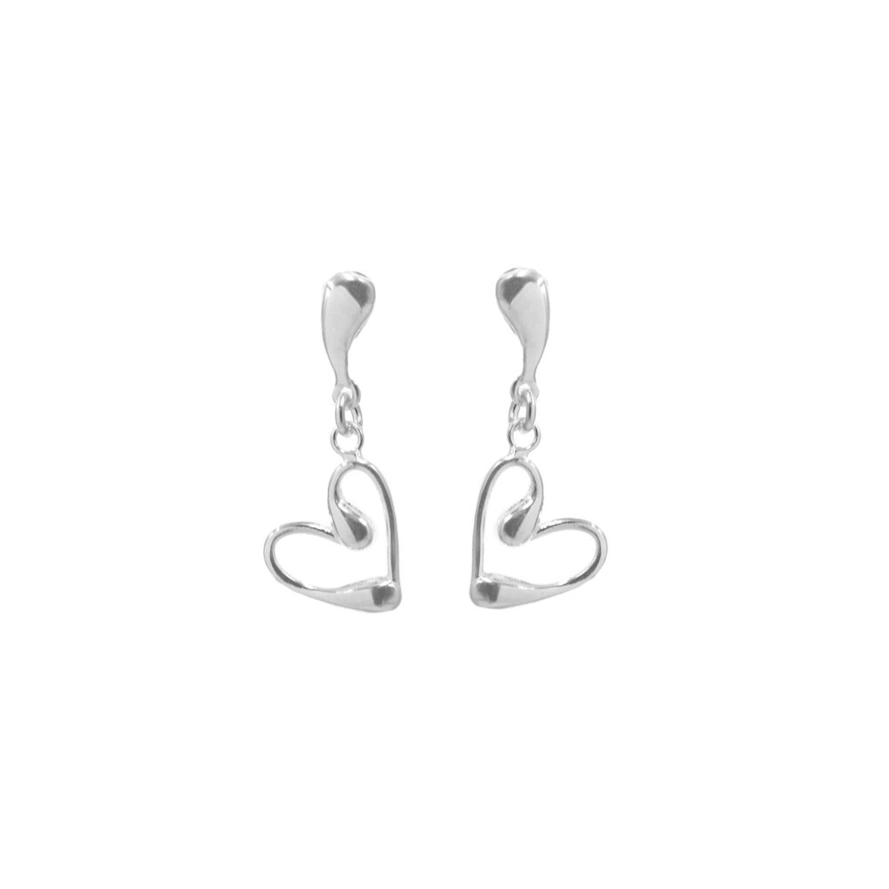 Aretes Corazón Gota Plata 925