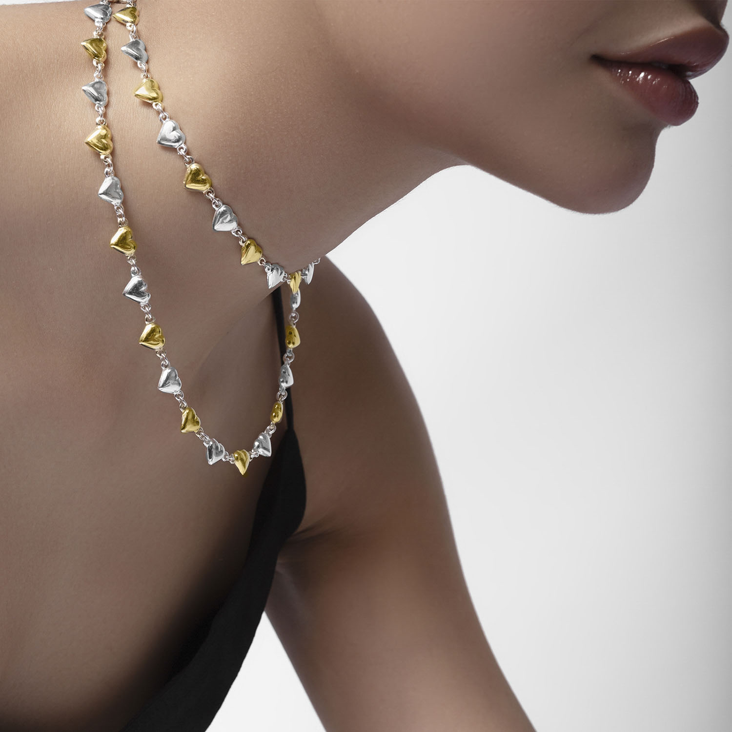 - Collar Corazones Goldensilver