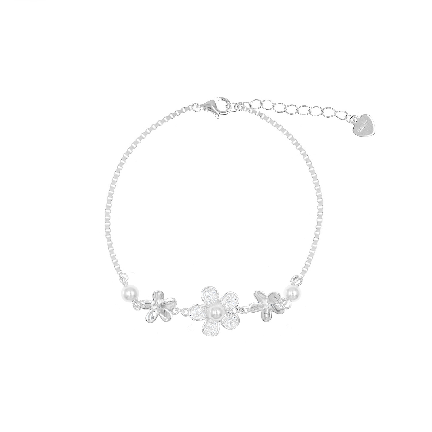 Pulsera Tres Flores Plata 925