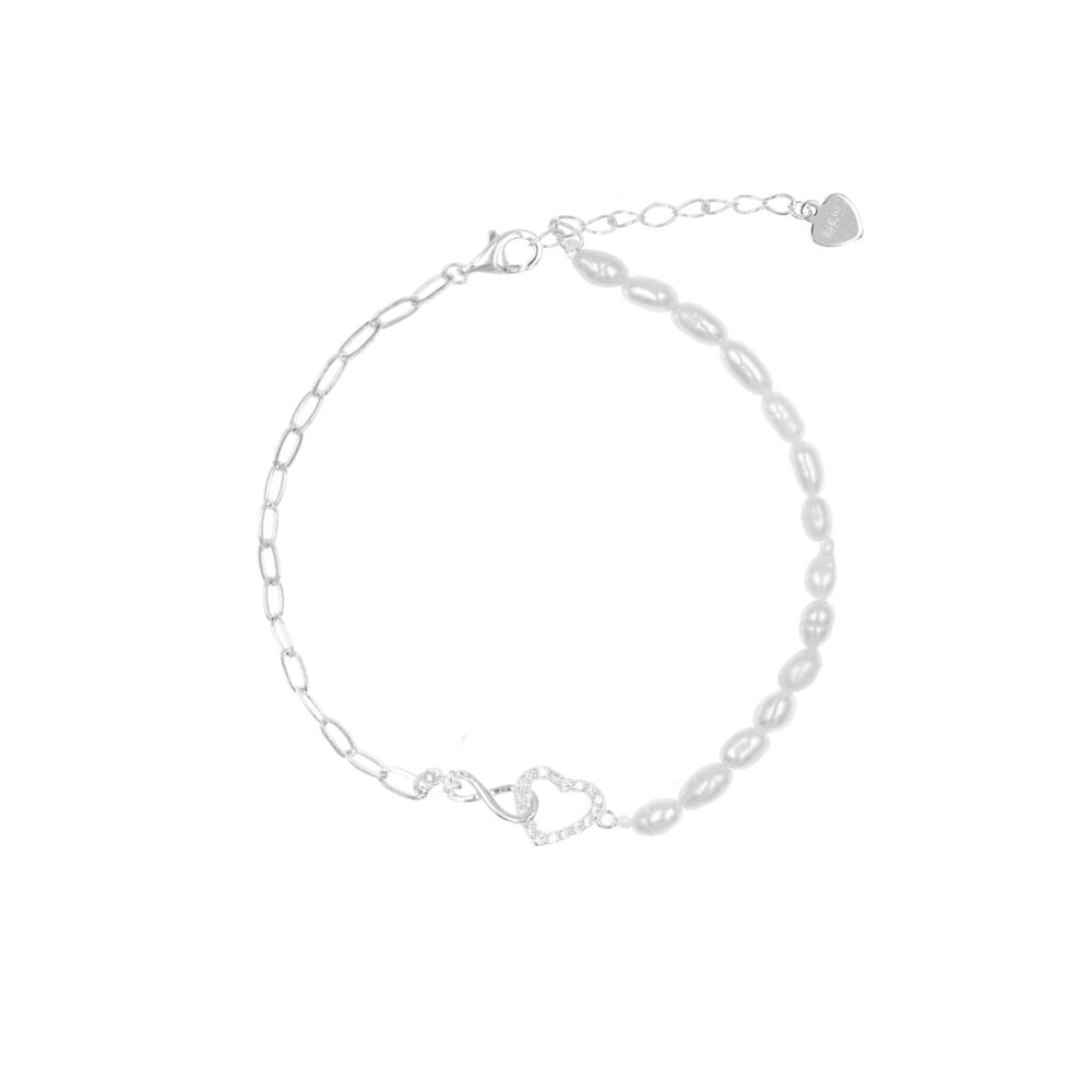 Pulsera Corazón Plata 925 & Perlas