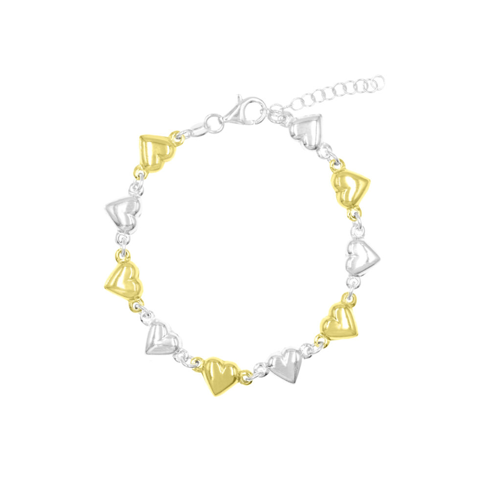 Pulsera Corazones GoldenSilver