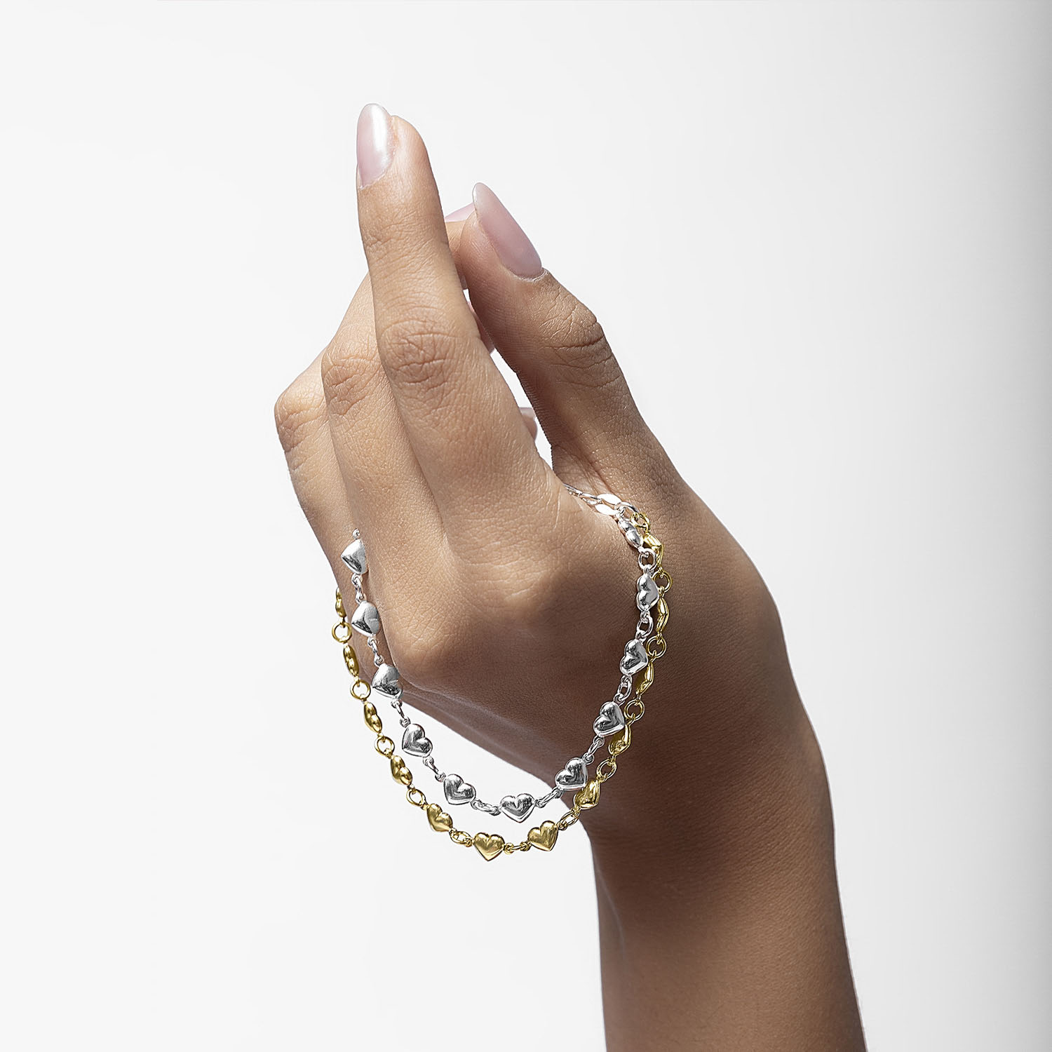 Pulsera Corazones Goldensilver