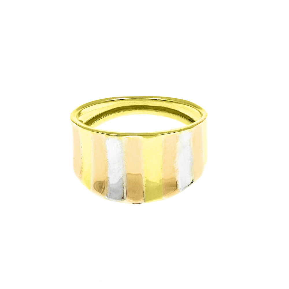 Anillo Tres Colores Casual Oro 18K