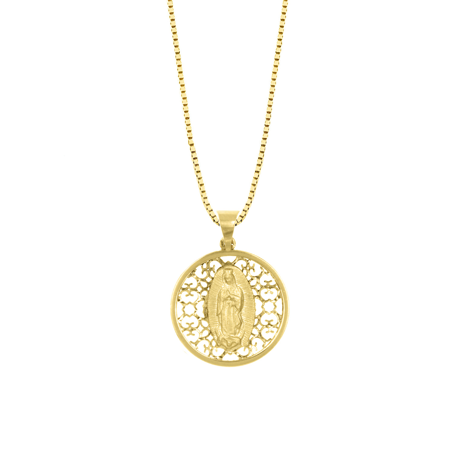 Collar Medalla Virgen Guadalupe Oro 18K