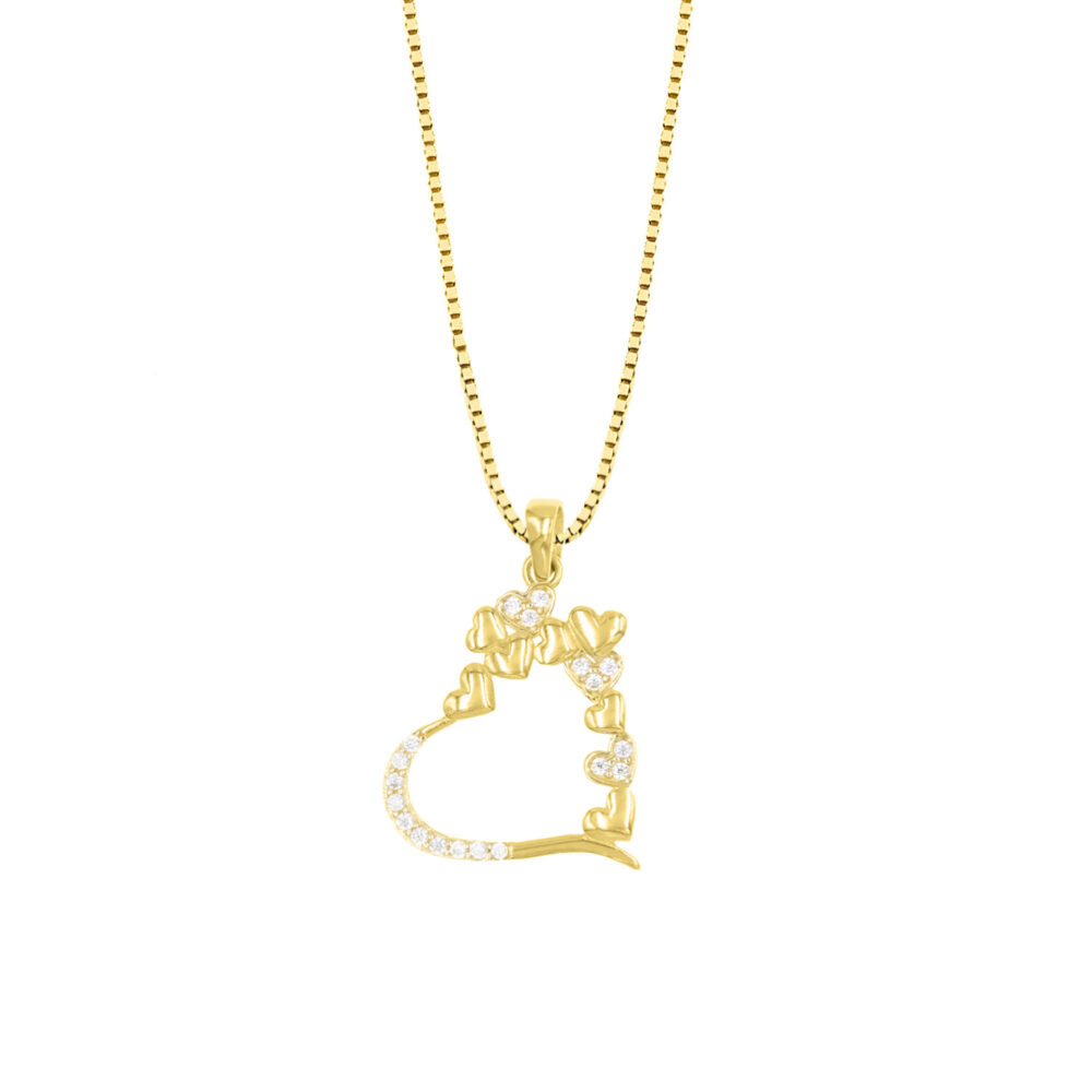 Collar Corazón Calado Oro 18K