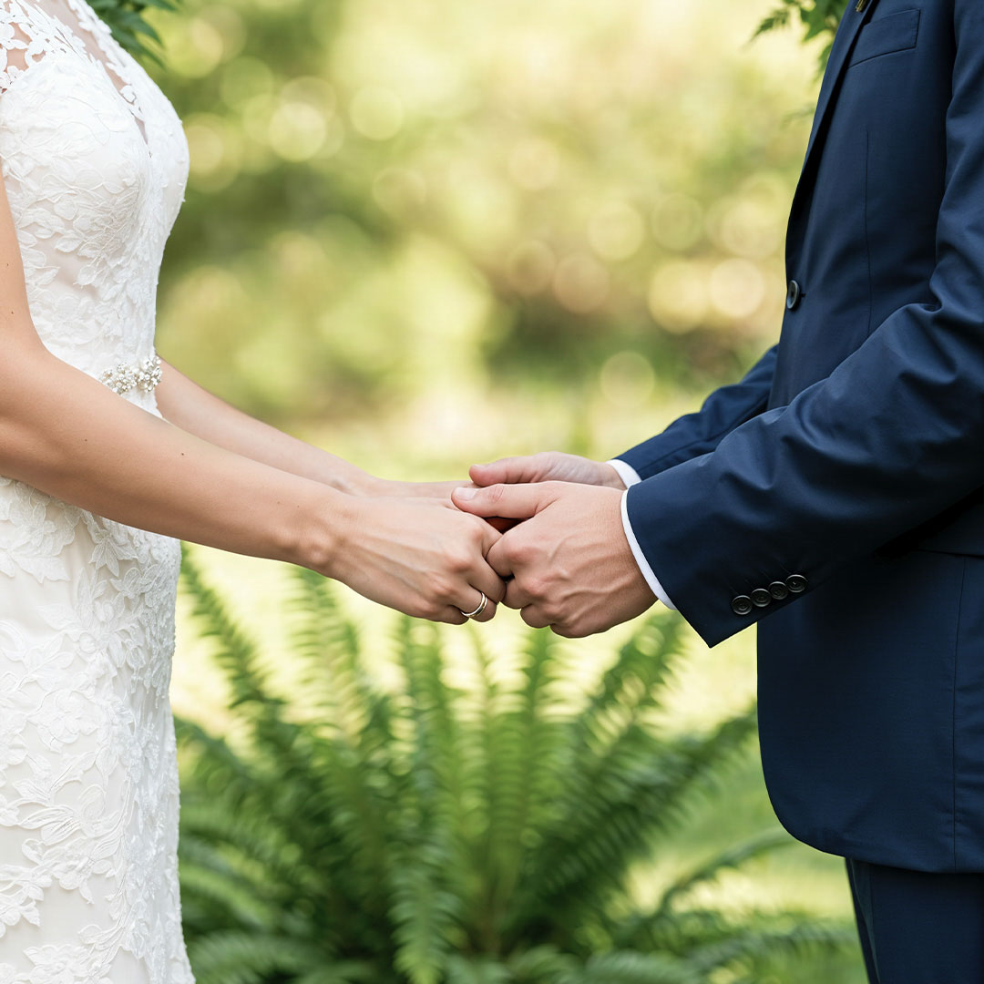 Novios boda en primavera