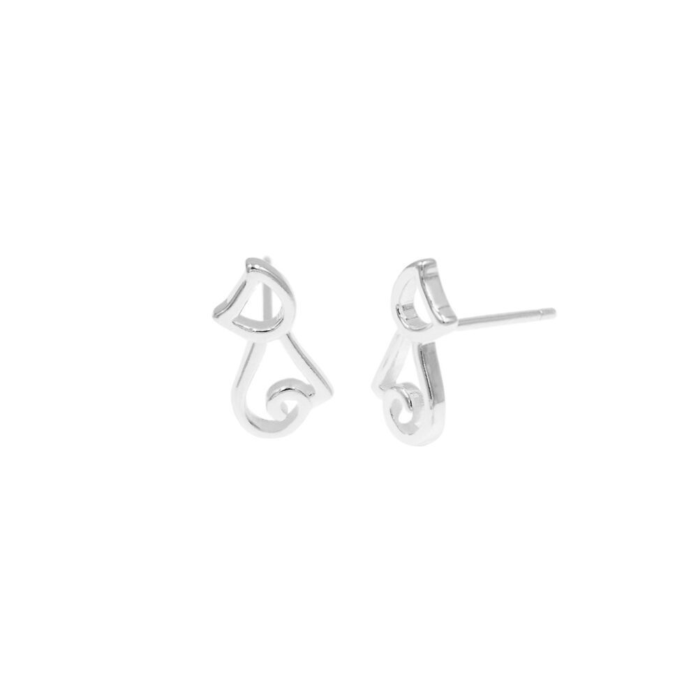 Aretes Gato Plata 925