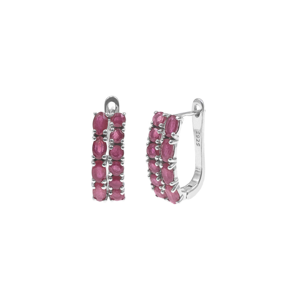 Aretes Rubí Plata 925