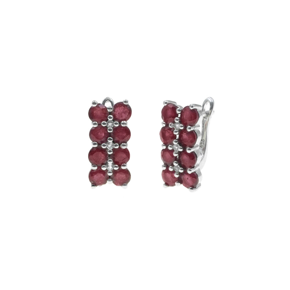 Aretes Amor de Rubí Plata 925