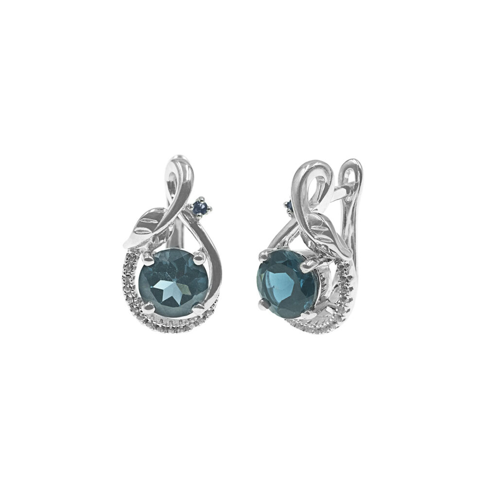 Aretes Redondo London Blue Plata 925