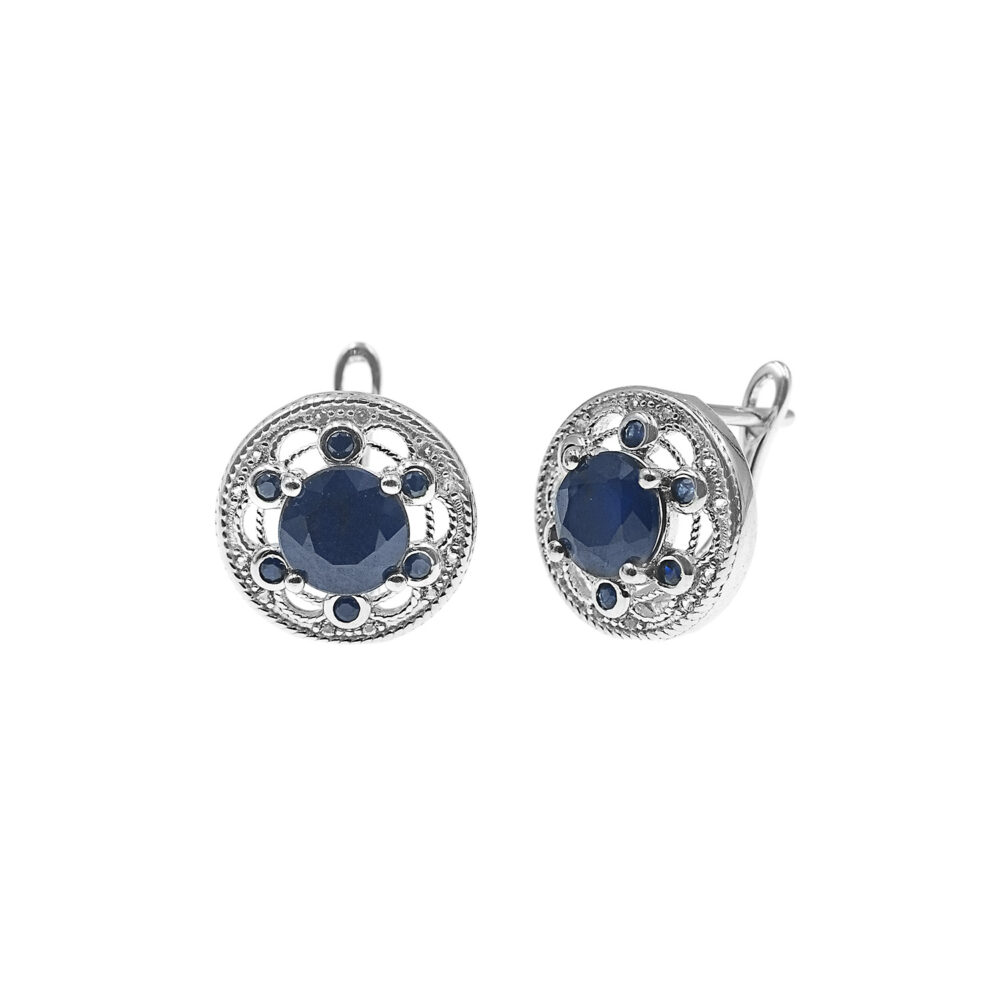 Aretes Zafiro Plata 925