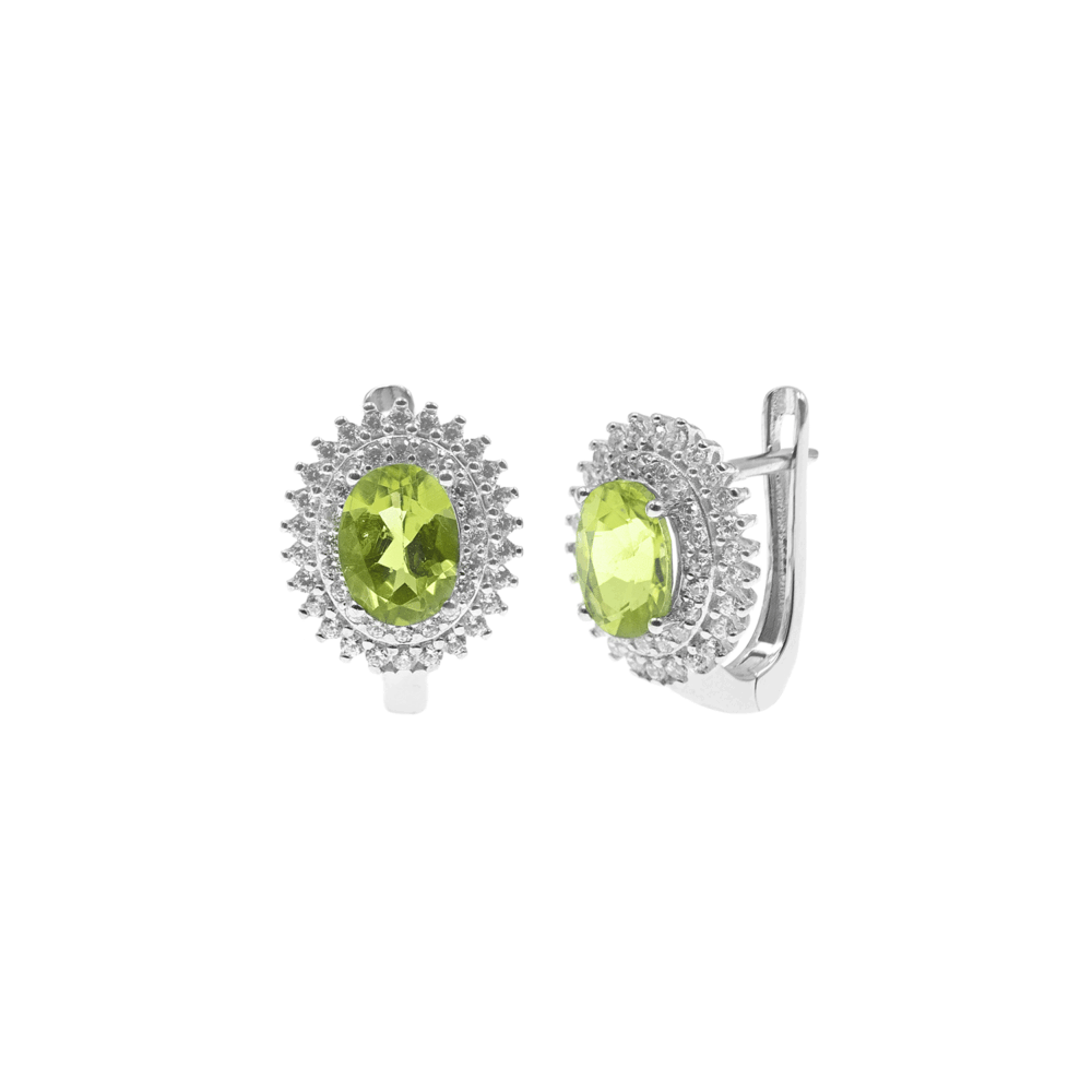 Aretes Peridoto Plata 925