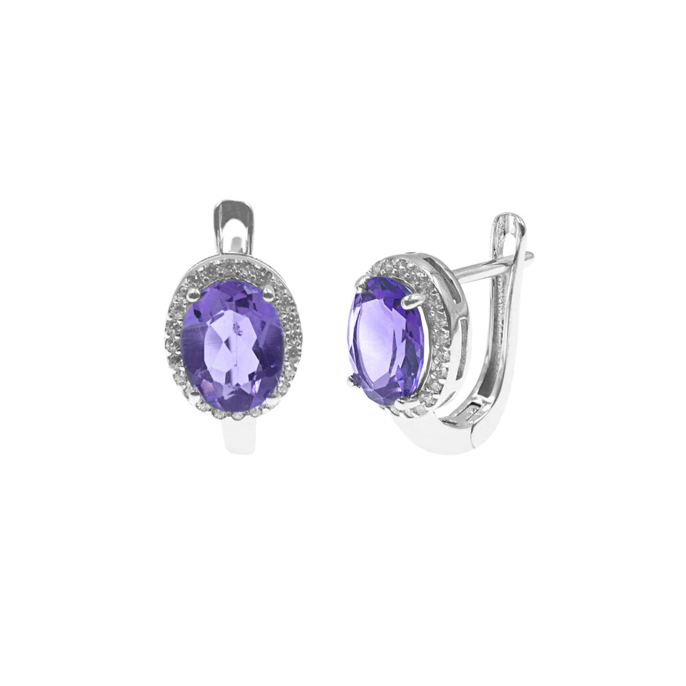 Aretes Amatista Plata 925