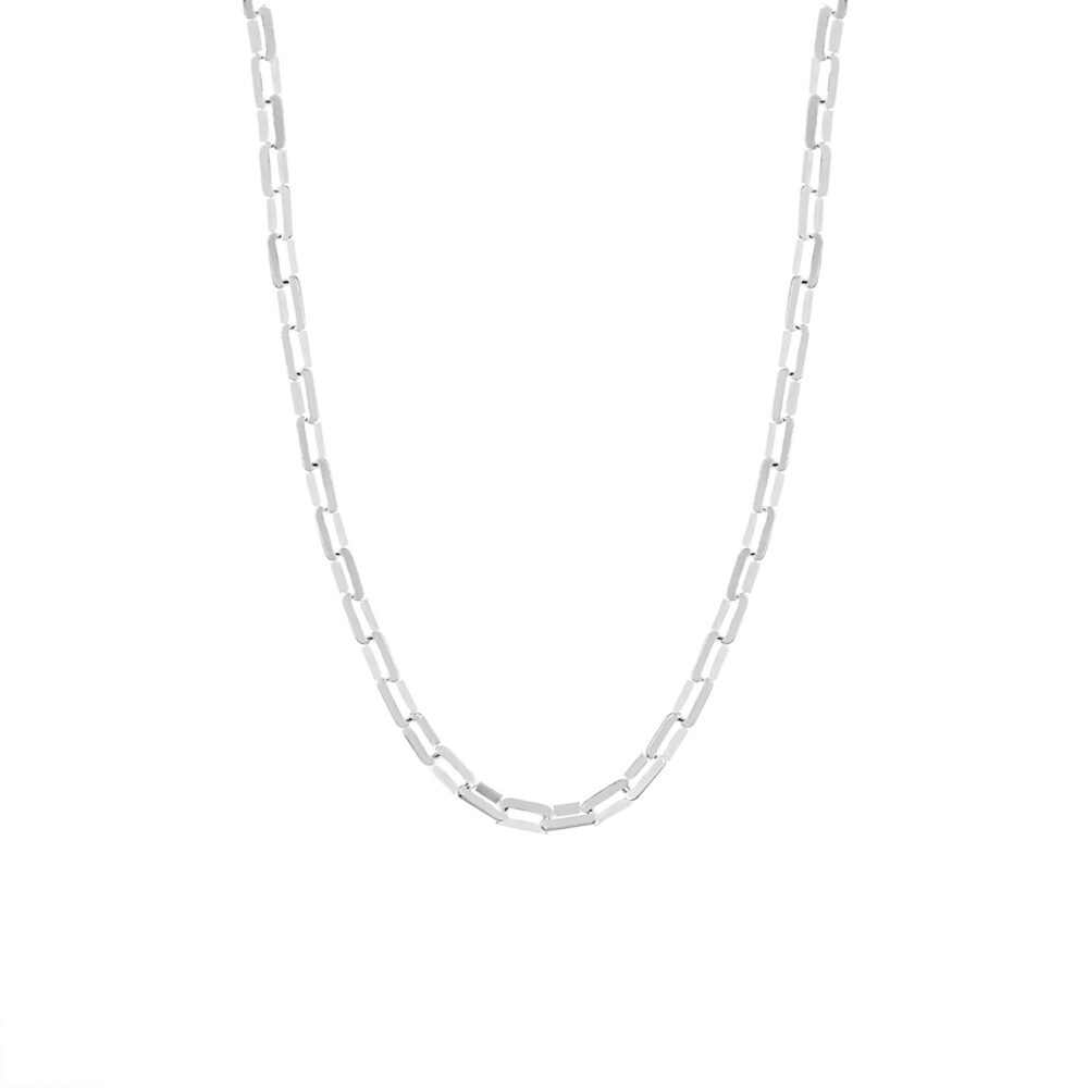 Cadena Paperclip Longata Plata 925 Hombre