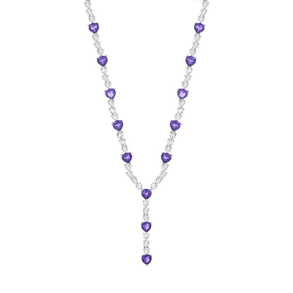 Collar Corazón Amatista Plata 925